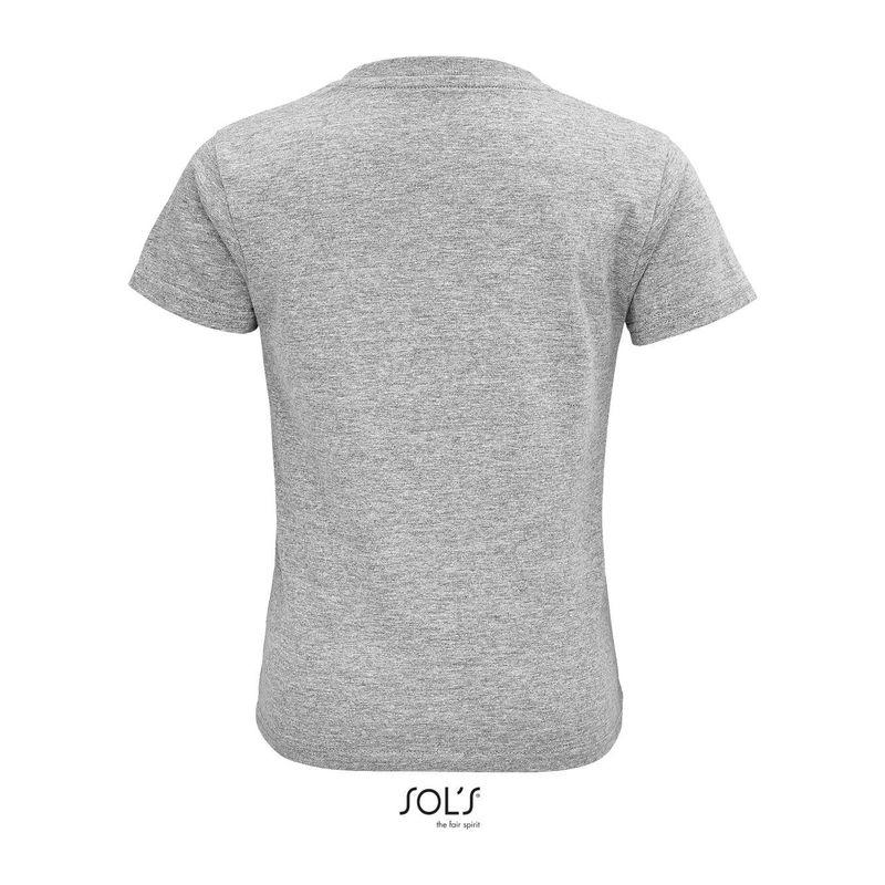 Tricou din bumbac organic cu guler rotund pentru copii Sol's Crusader Grey Melange