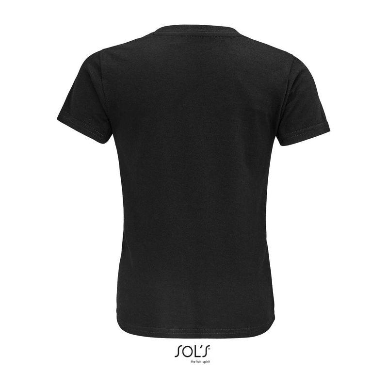 Tricou din bumbac organic cu guler rotund pentru copii Sol's Crusader Negru