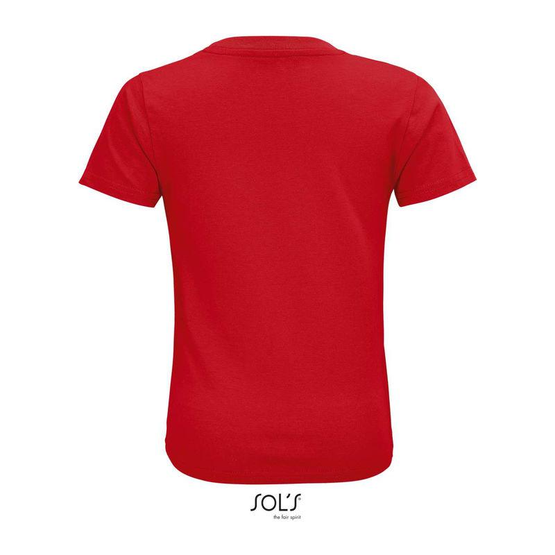 Tricou din bumbac organic cu guler rotund pentru copii Sol's Crusader Rosu