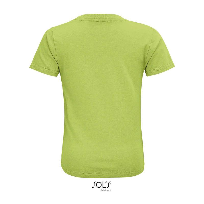 Tricou din bumbac organic cu guler rotund pentru copii Sol's Crusader Verde