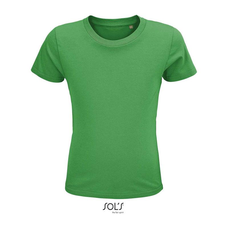 Tricou din bumbac organic cu guler rotund pentru copii Sol's Crusader Verde