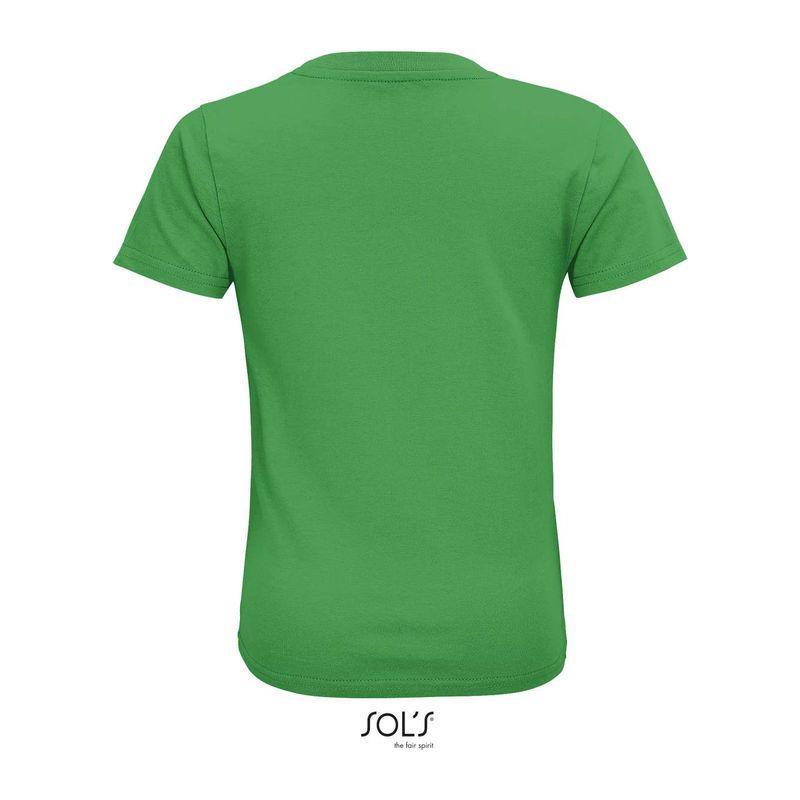 Tricou din bumbac organic cu guler rotund pentru copii Sol's Crusader Verde