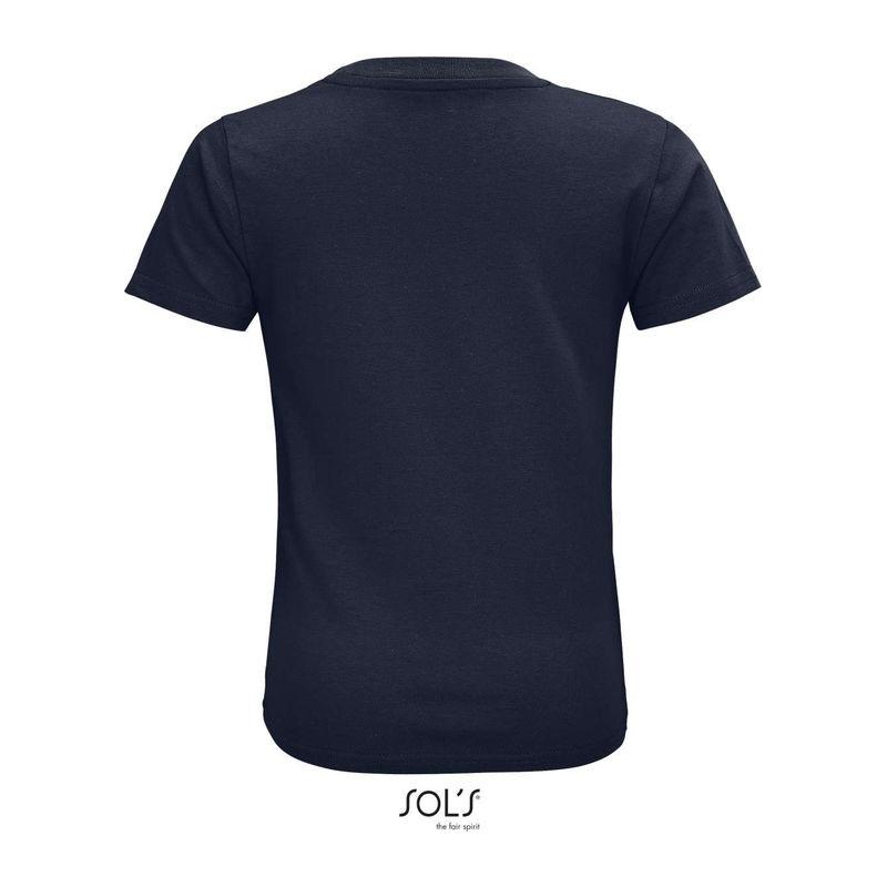 Tricou din bumbac organic cu guler rotund pentru copii Sol's Crusader Orion Navy Blue