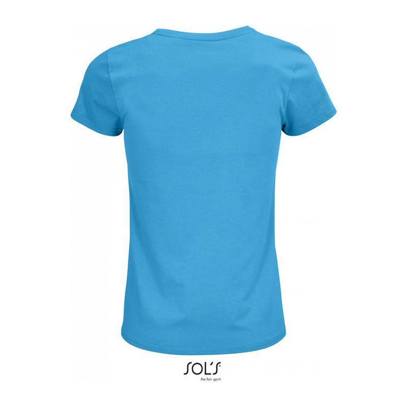 Tricou din bumbac organic cu guler rotund pentru femei Sol's Crusader Albastru S