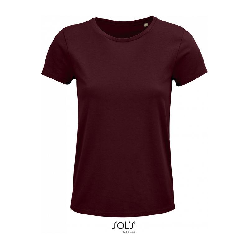 Tricou din bumbac organic cu guler rotund pentru femei Sol's Crusader Bordeaux XL