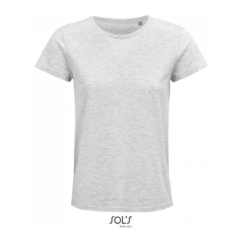 Tricou din bumbac organic cu guler rotund pentru femei Sol's Crusader Gri