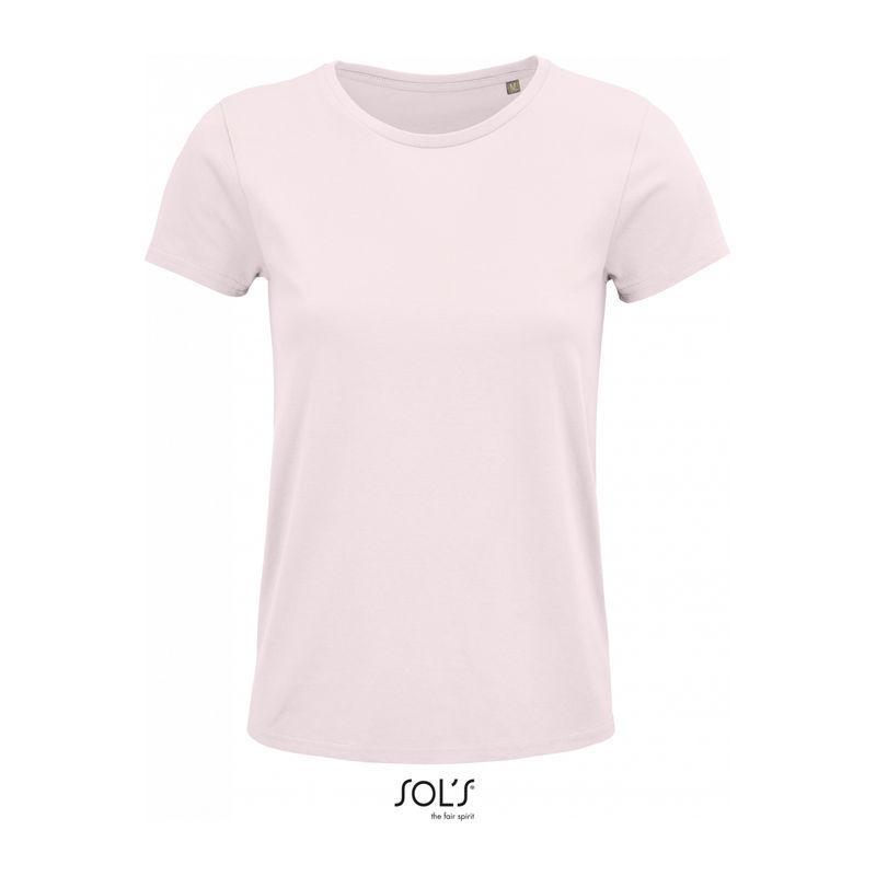 Tricou din bumbac organic cu guler rotund pentru femei Sol's Crusader Roz XL