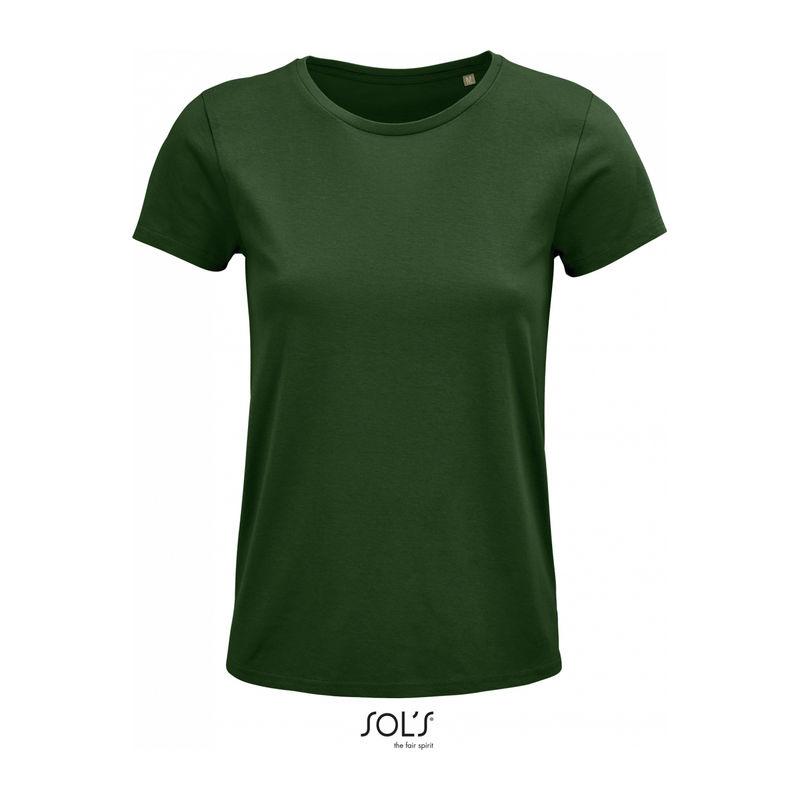 Tricou din bumbac organic cu guler rotund pentru femei Sol's Crusader Verde XL