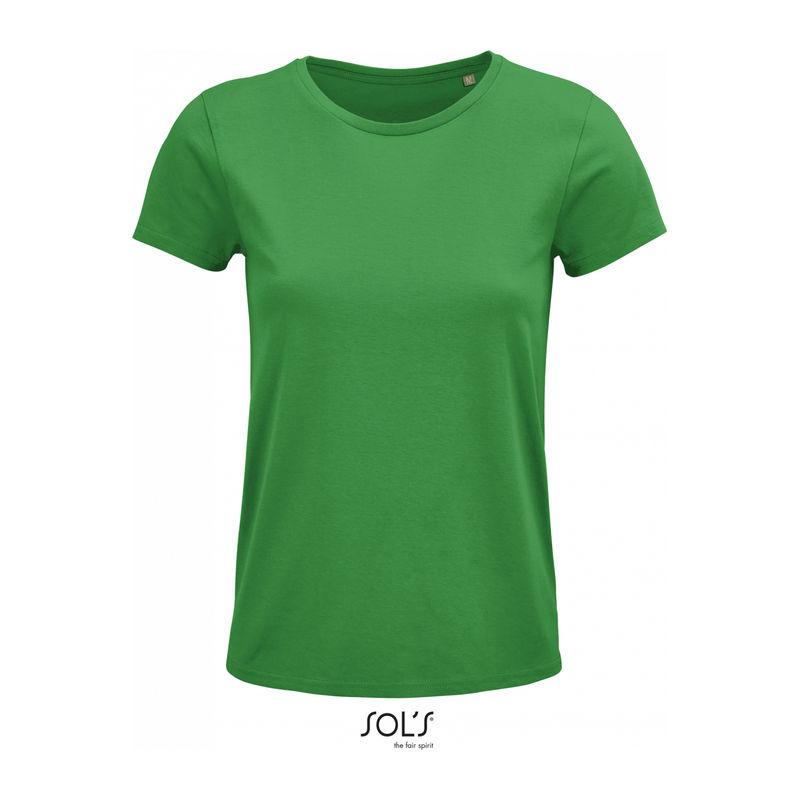 Tricou din bumbac organic cu guler rotund pentru femei Sol's Crusader Verde XL