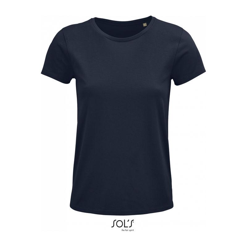 Tricou din bumbac organic cu guler rotund pentru femei Sol's Crusader Orion Navy Blue 3XL