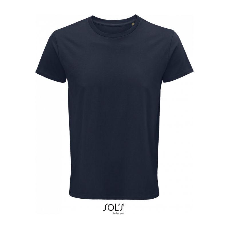 Tricou din bumbac organic cu guler rotund pentru bărbați Sol's Crusader Orion Navy Blue