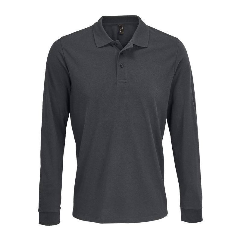 Tricou polo cu mânecă lungă pentru bărbați Sol's Prime  Gri