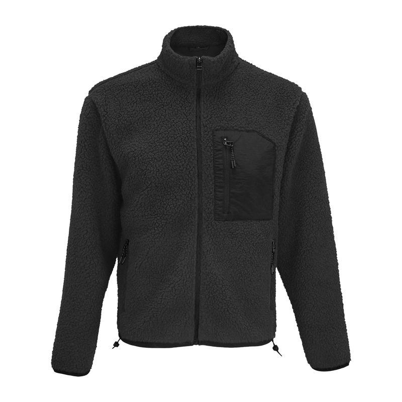 Jachetă fleece unisex Sol's Fury Carbon Grey/Black XL