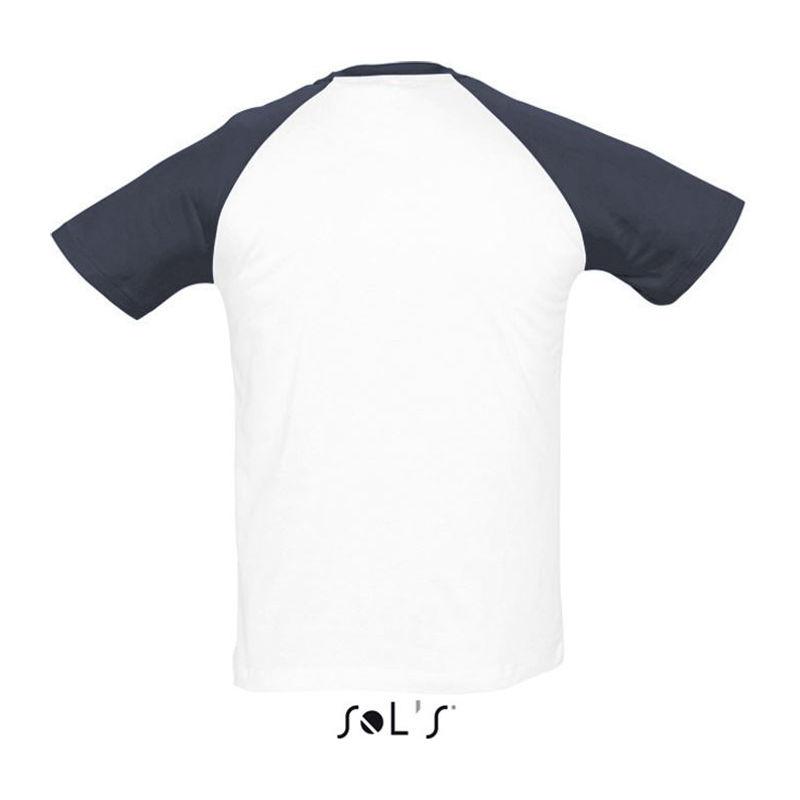 Tricou în două culori cu mâneci raglan pentru bărbați Sol's Funky Alb 3XL