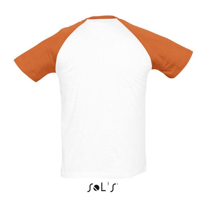 Tricou în două culori cu mâneci raglan pentru bărbați Sol's Funky White/Orange XXL