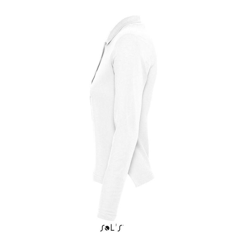 Tricou polo cu mânecă lungă pentru femei Sol's Podium Alb L