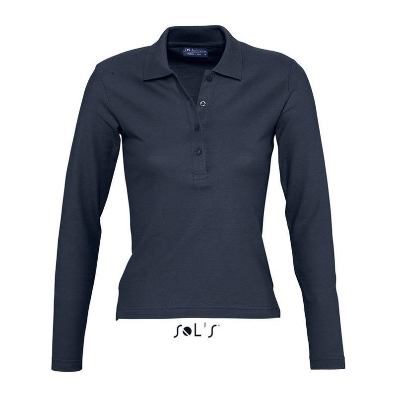 Tricou polo cu mânecă lungă pentru femei Sol's Podium Navy S