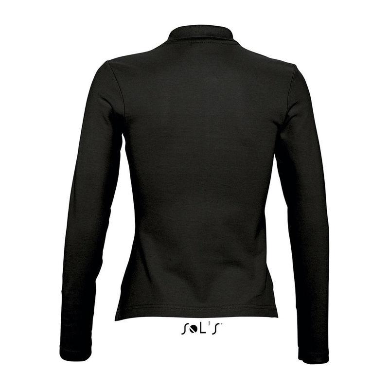 Tricou polo cu mânecă lungă pentru femei Sol's Podium Negru L