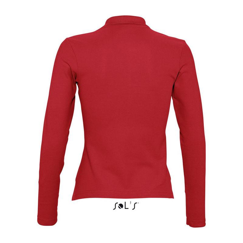 Tricou polo cu mânecă lungă pentru femei Sol's Podium Rosu L