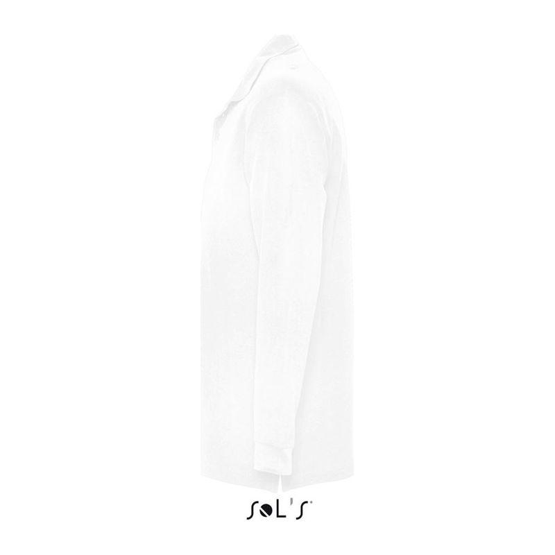 Tricou polo cu mânecă lungă pentru bărbați Sol's Star Alb L