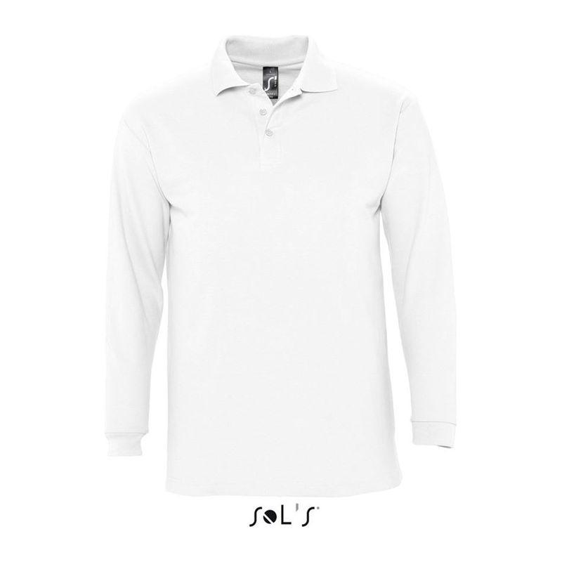 Tricou polo cu mânecă lungă pentru bărbați Sol's Winter II Alb XL
