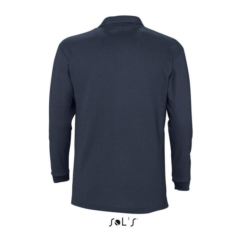 Tricou polo cu mânecă lungă pentru bărbați Sol's Winter II Navy L