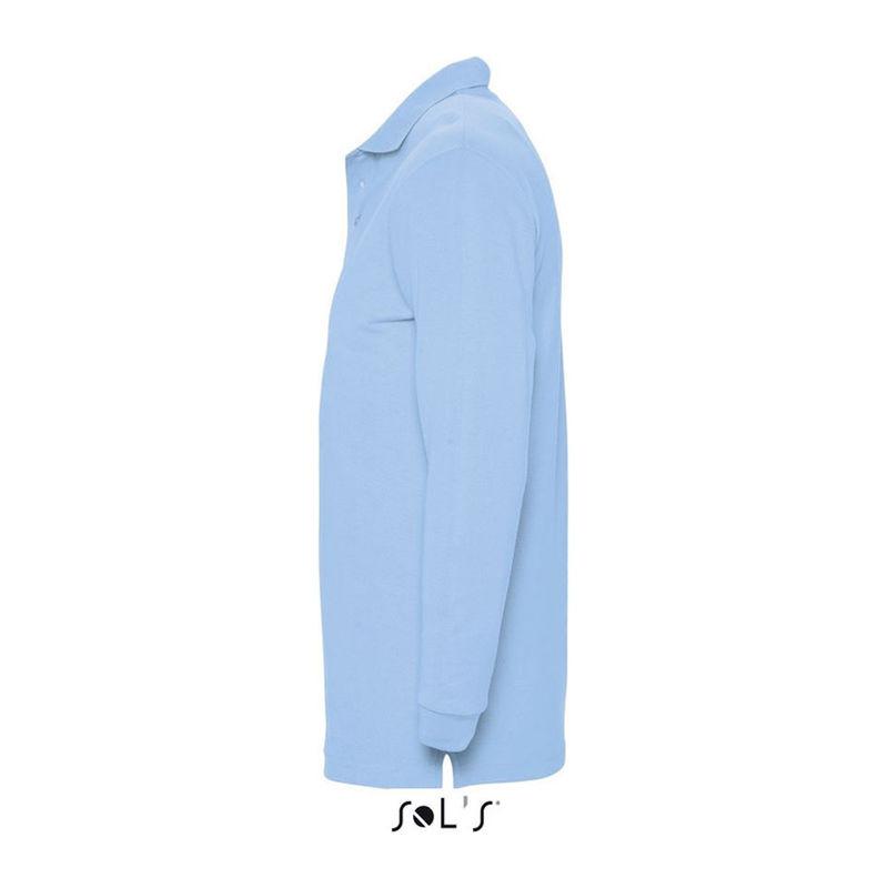 Tricou polo cu mânecă lungă pentru bărbați Sol's Winter II Albastru S