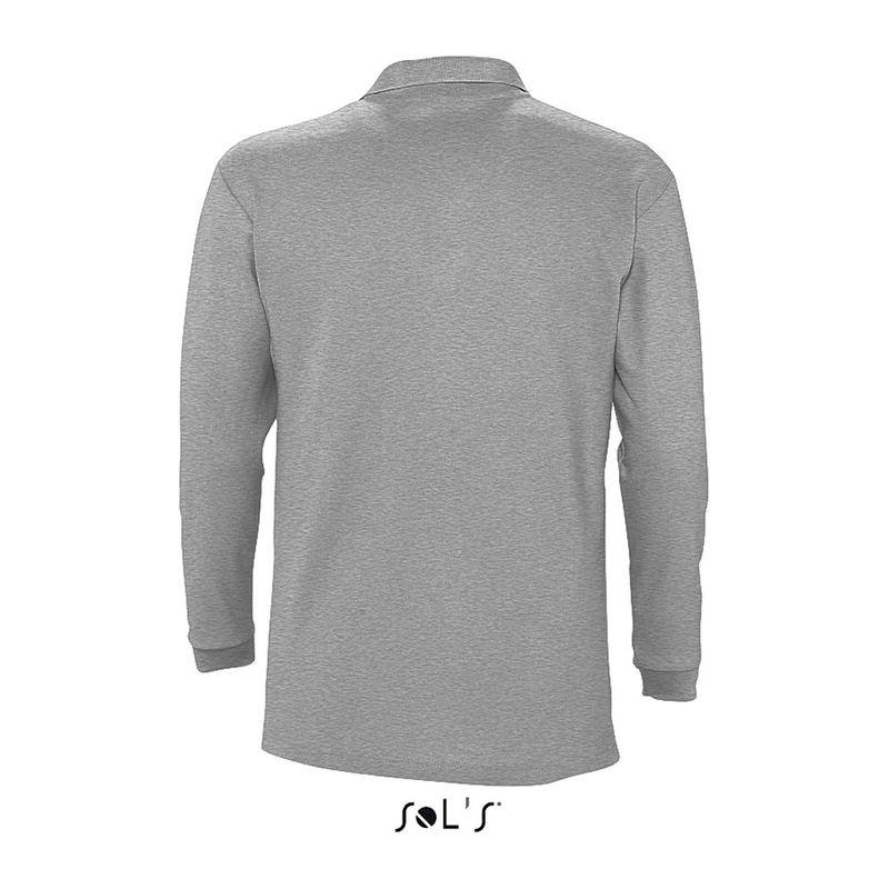 Tricou polo cu mânecă lungă pentru bărbați Sol's Winter II Grey Melange XL