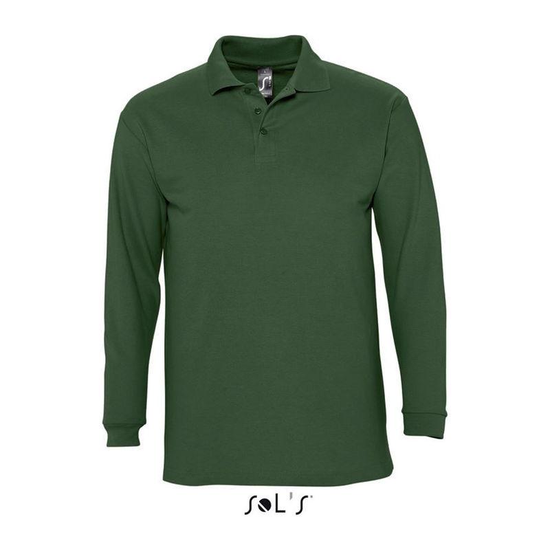 Tricou polo cu mânecă lungă pentru bărbați Sol's Winter II Verde L