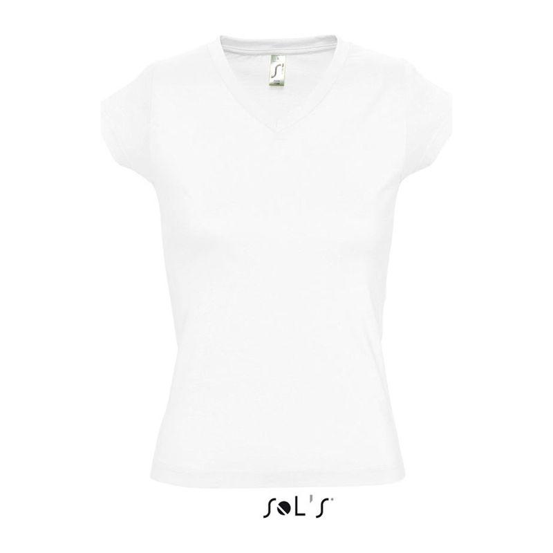 Tricou cu guler în V pentru femei Sol's Moon Alb