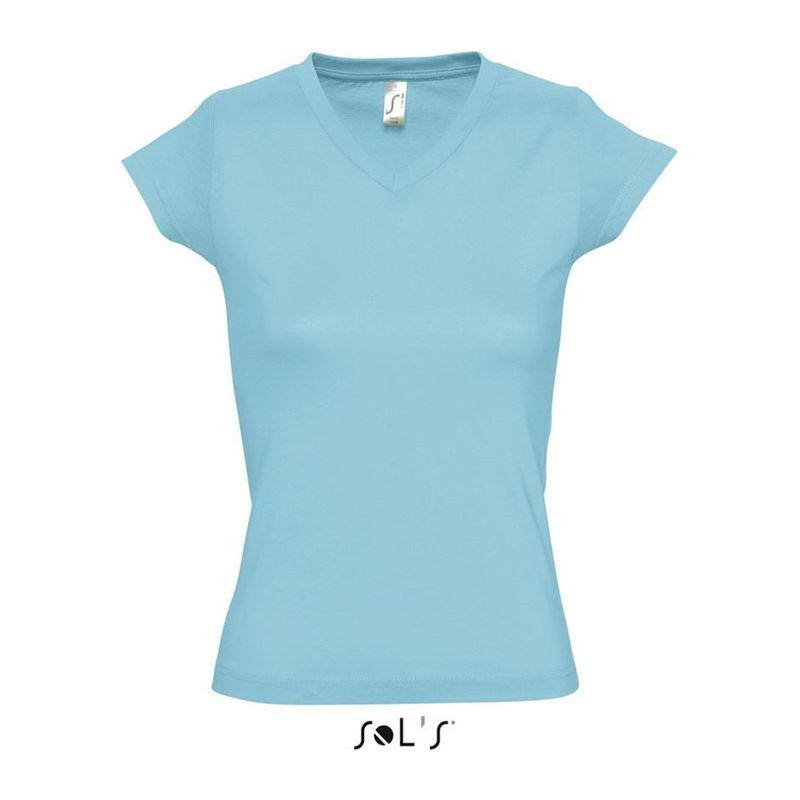Tricou cu guler în V pentru femei Sol's Moon Albastru