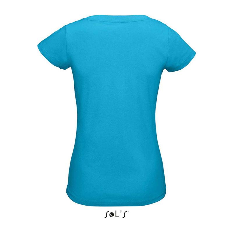 Tricou cu guler în V pentru femei Sol's Moon Albastru XL