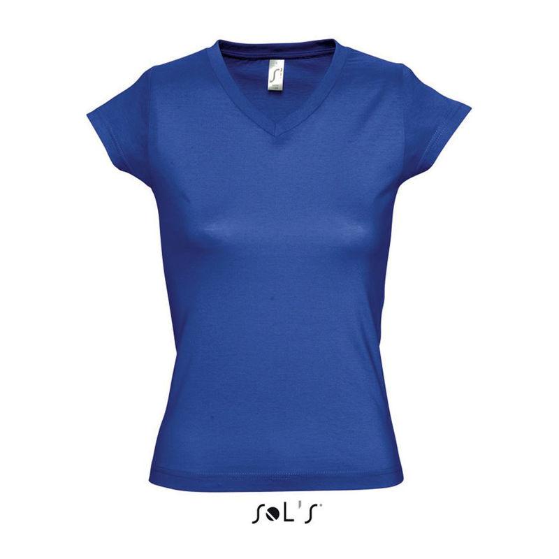 Tricou cu guler în V pentru femei Sol's Moon Albastru