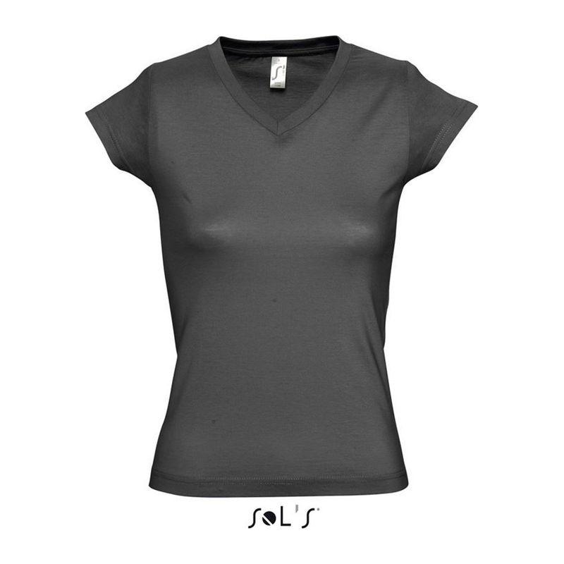 Tricou cu guler în V pentru femei Sol's Moon Gri XL