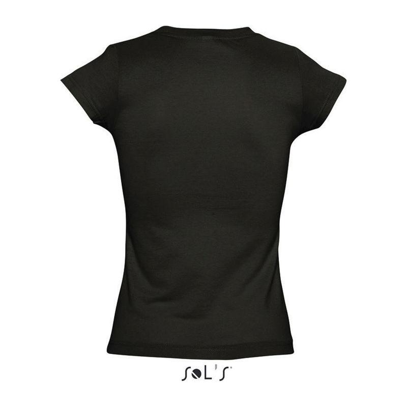 Tricou cu guler în V pentru femei Sol's Moon Negru XXL