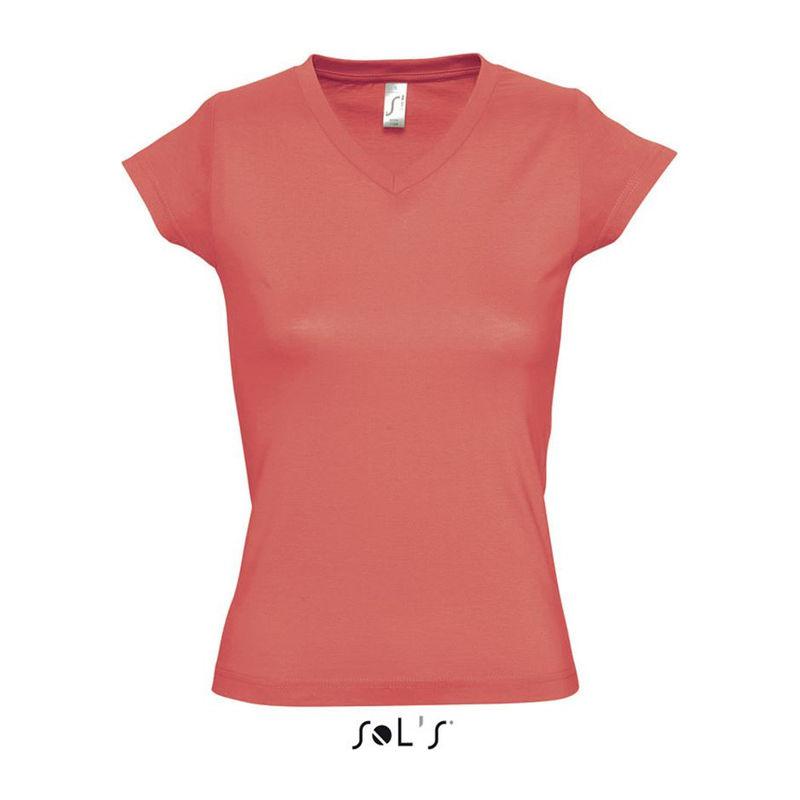 Tricou cu guler în V pentru femei Sol's Moon Coral XL