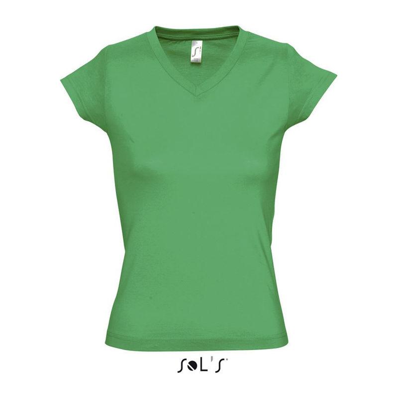 Tricou cu guler în V pentru femei Sol's Moon Verde S