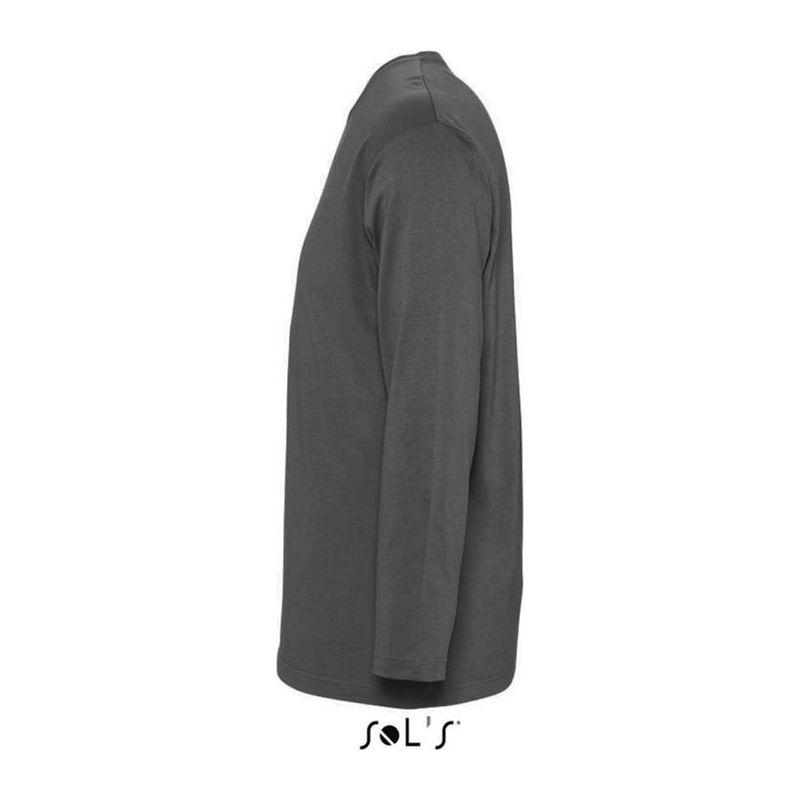 Tricou cu guler rotund și mânecă lungă pentru bărbați Sol's Monarch Gri S