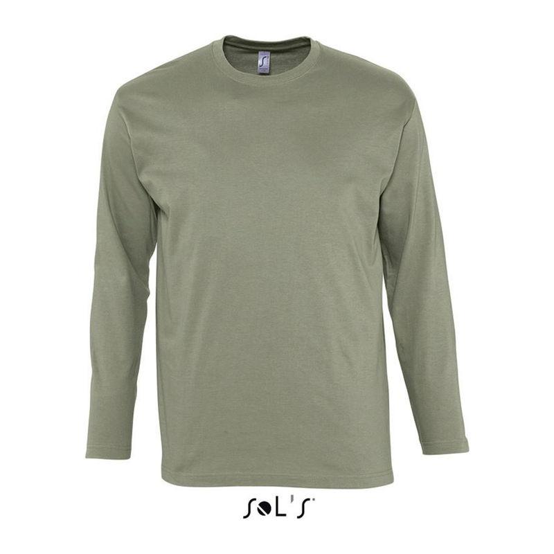 Tricou cu guler rotund și mânecă lungă pentru bărbați Sol's Monarch Maro S
