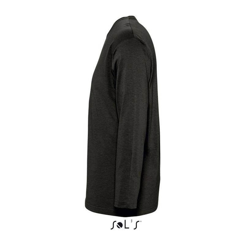 Tricou cu guler rotund și mânecă lungă pentru bărbați Sol's Monarch Negru S