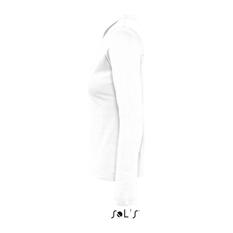 Tricou cu guler rotund și mânecă lungă pentru femei Sol's Majestic Alb L