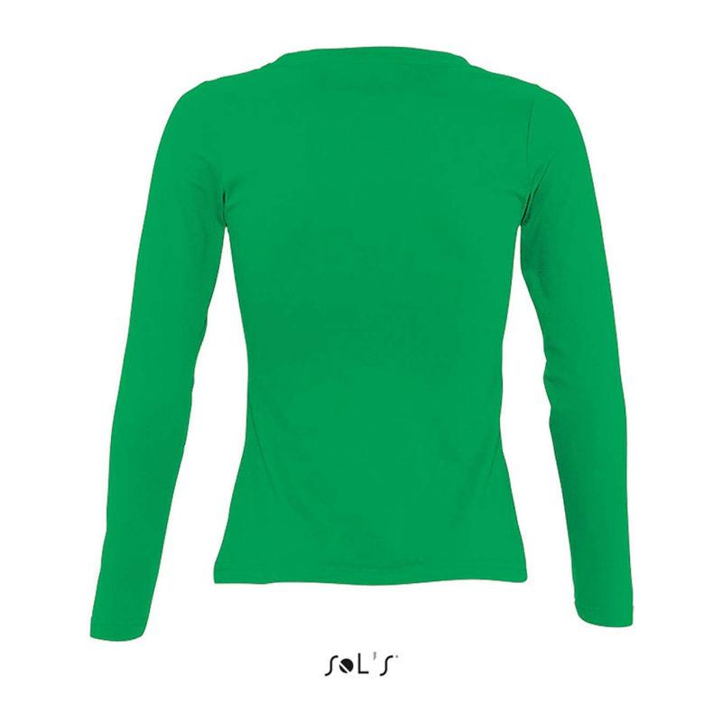 Tricou cu guler rotund și mânecă lungă pentru femei Sol's Majestic Verde L