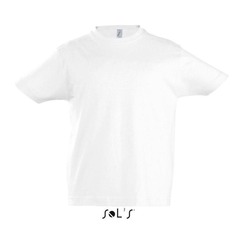 Tricou cu guler rotund pentru copii Sol's Imperial Alb