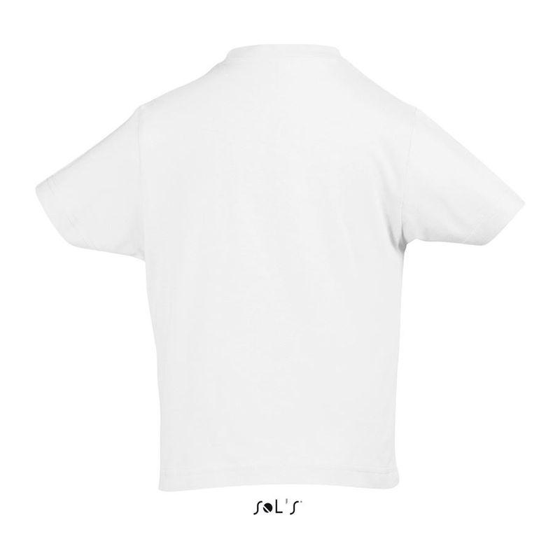 Tricou cu guler rotund pentru copii Sol's Imperial Alb
