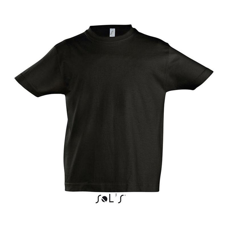 Tricou cu guler rotund pentru copii Sol's Imperial Negru