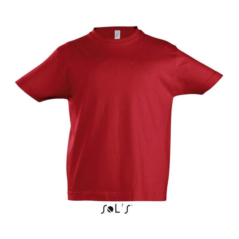 Tricou cu guler rotund pentru copii Sol's Imperial Rosu