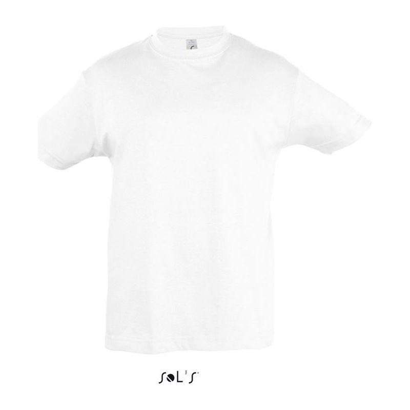 Tricou cu guler rotund pentru copii Sol's Regent Alb