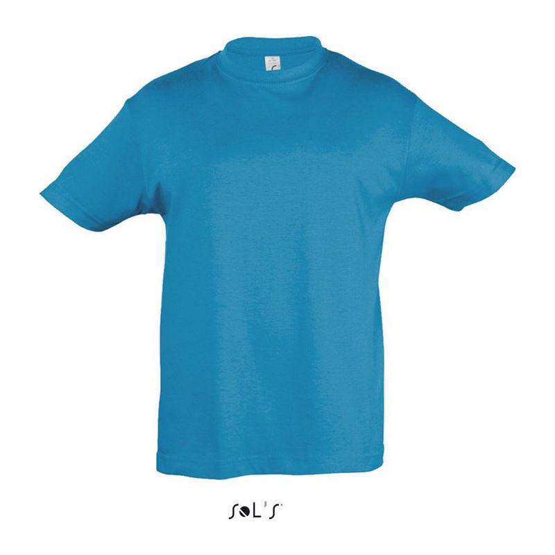 Tricou cu guler rotund pentru copii Sol's Regent Albastru
