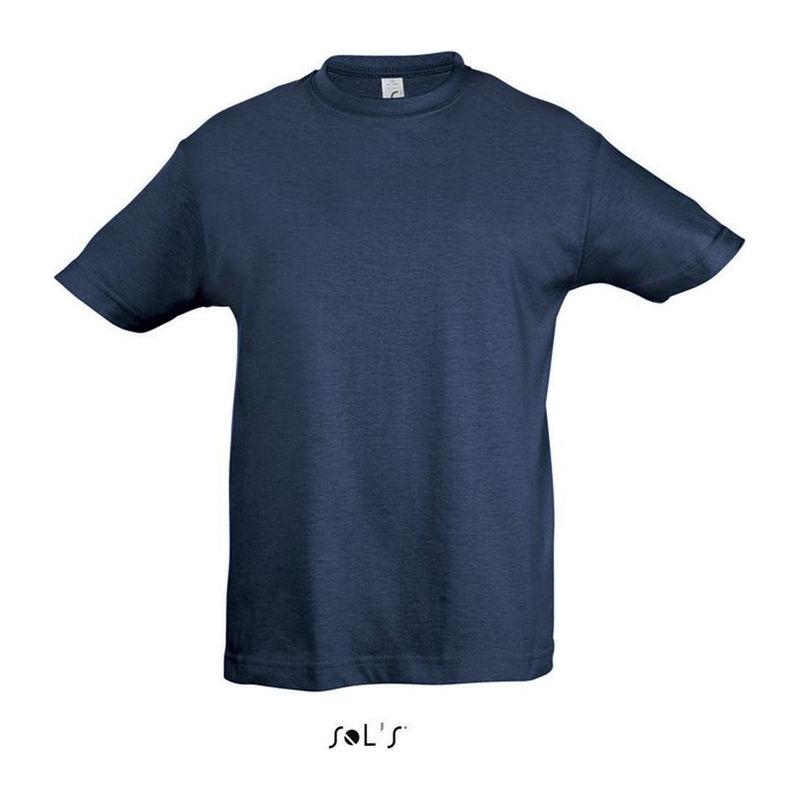 Tricou cu guler rotund pentru copii Sol's Regent Albastru