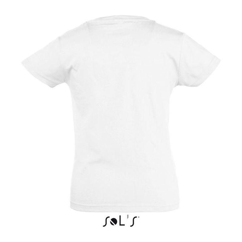 Tricou cu guler rotund pentru fete Sol's Cherry Alb